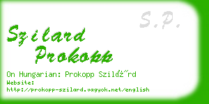 szilard prokopp business card